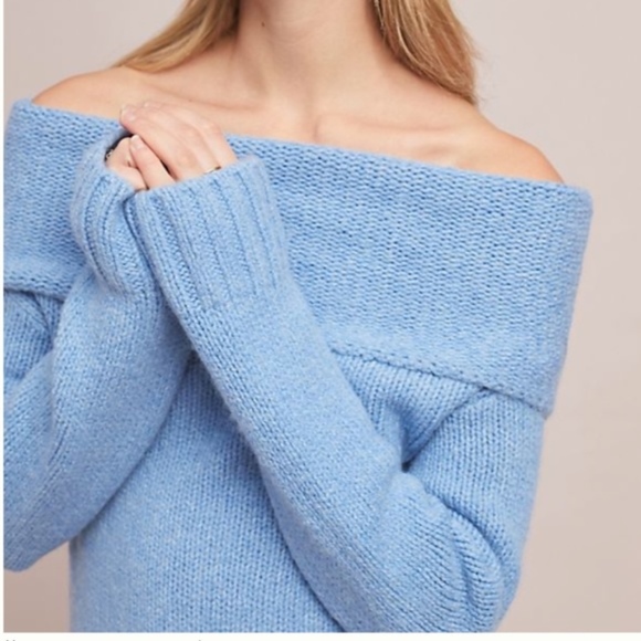 NWT ANTHROPOLOGIE NATALIA OFF-THE-SHOULDER SWEATER - Picture 3 of 3